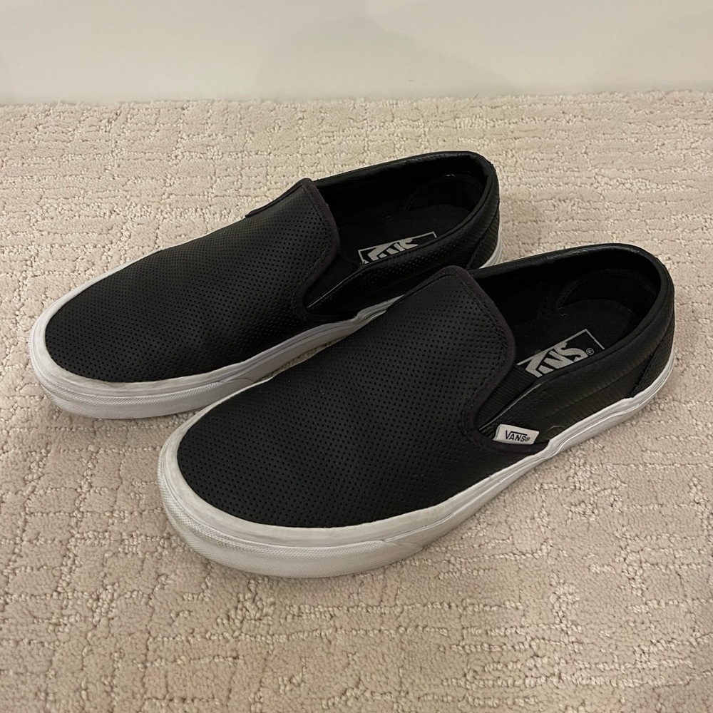 Vans | leather perforated slip one | size W 8.5